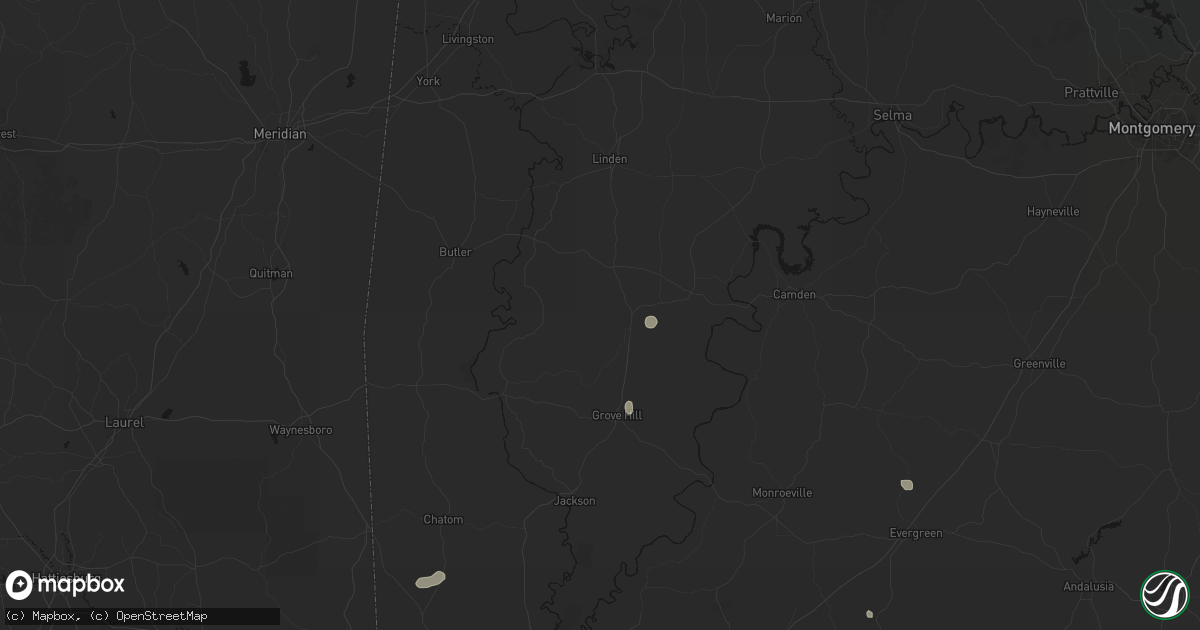 Hail map in Thomasville, AL on September 7, 2026