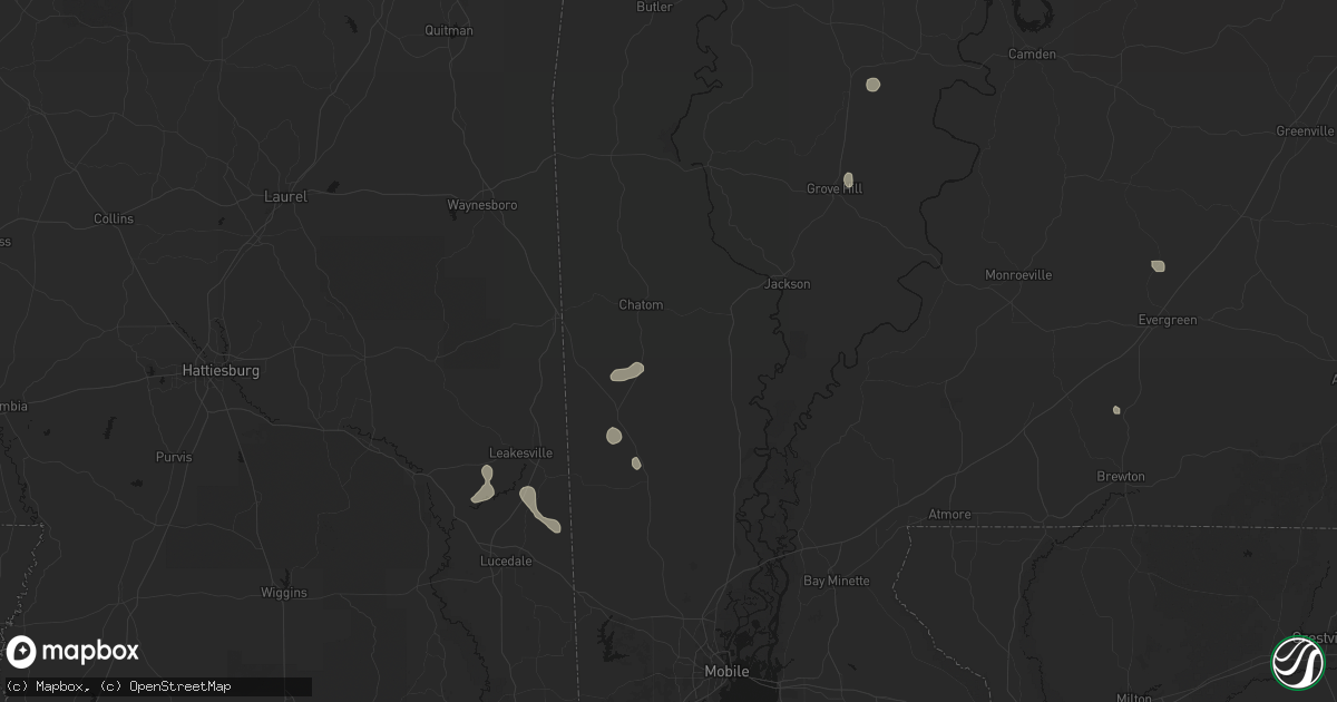 Hail map in Tibbie, AL on September 7, 2026