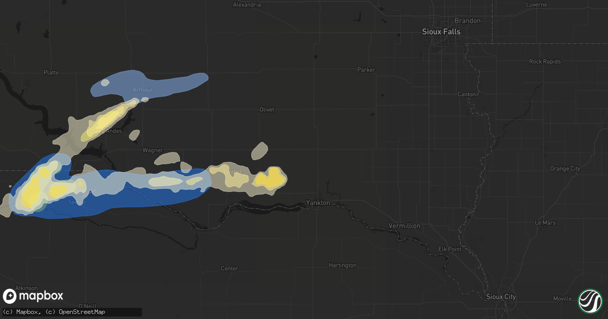 Hail map in Utica, SD on September 7, 2026