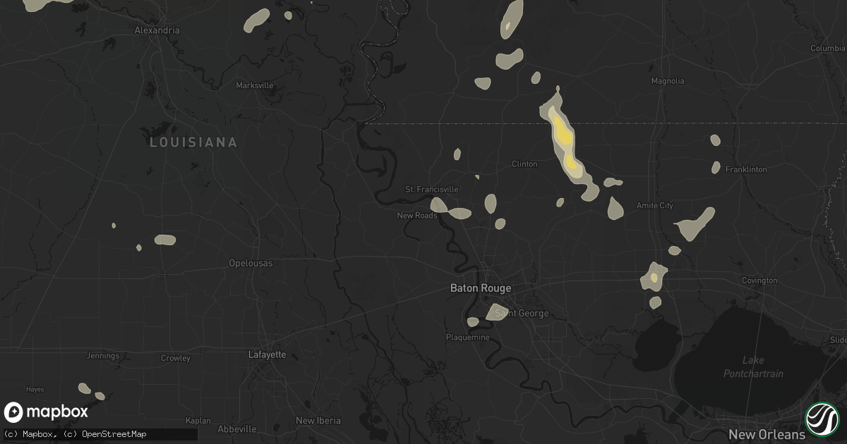 Hail map in Ventress, LA on September 7, 2026