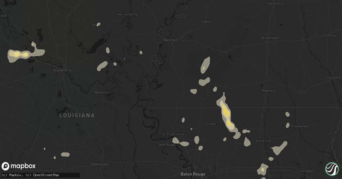 Hail map in Woodville, MS on September 7, 2026