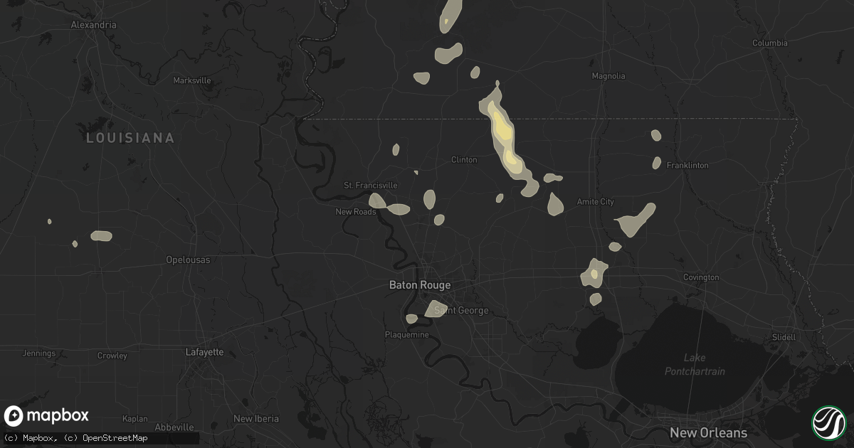 Hail map in Zachary, LA on September 7, 2026