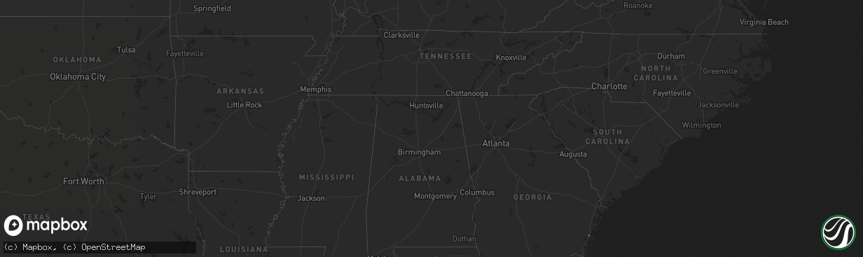 Hail map in Georgia on September 8, 2012