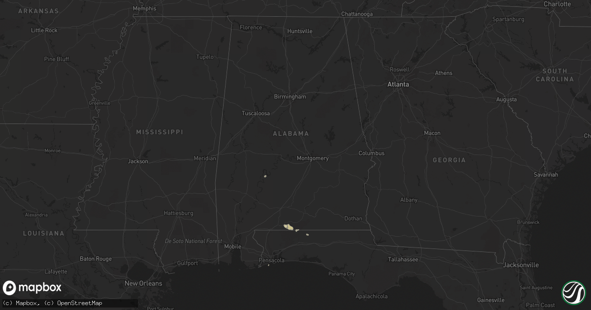 Hail map in Alabama on September 8, 2014