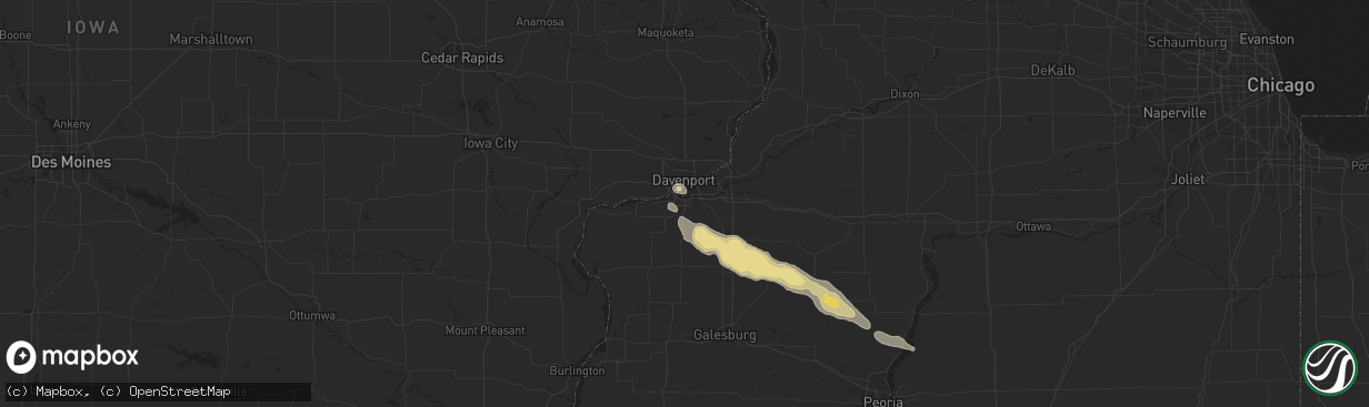 Hail map in Cambridge, IL on September 8, 2014