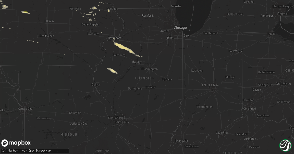 Hail map in Illinois on September 8, 2014