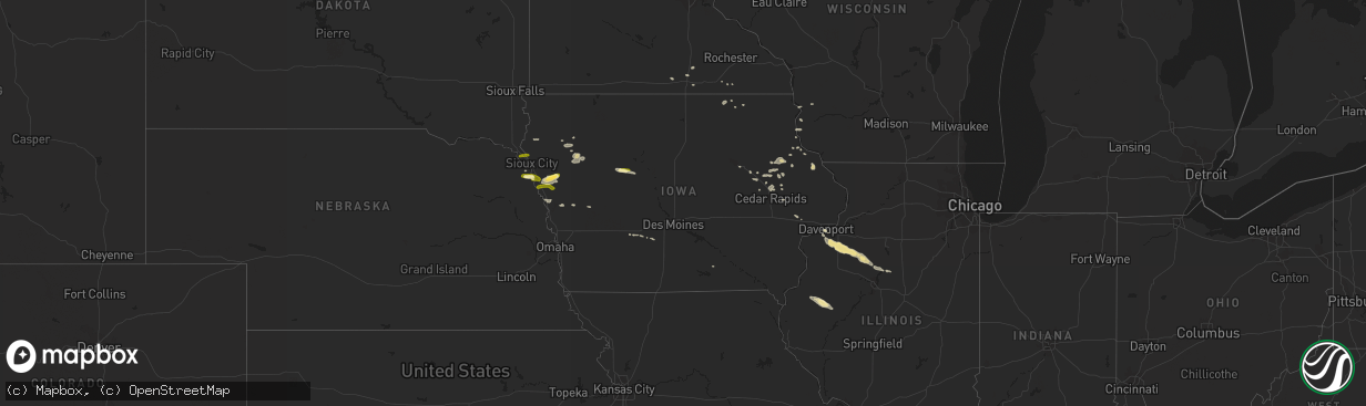 Hail map in Iowa on September 8, 2014