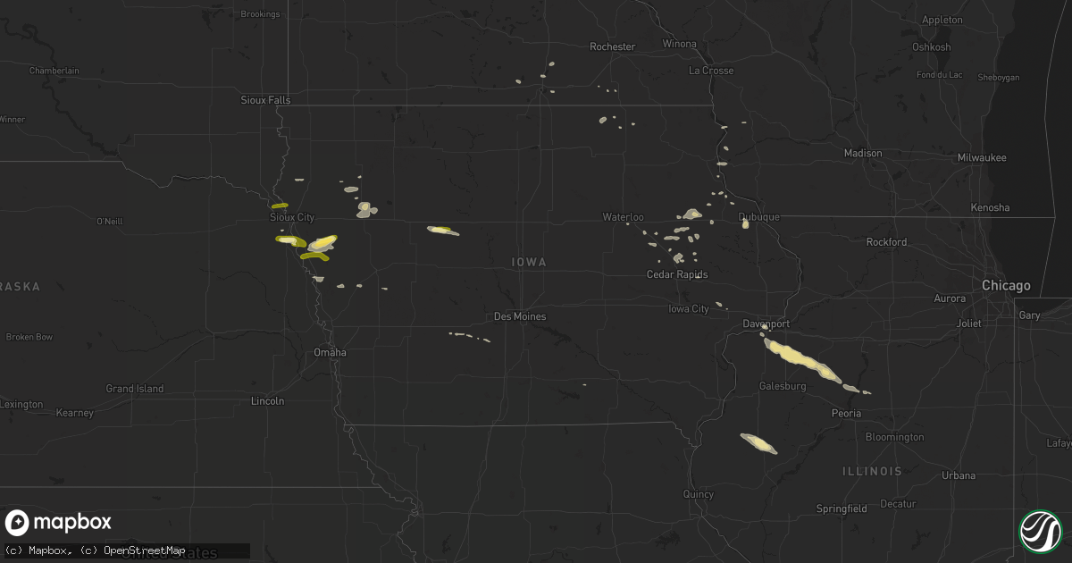 Hail map in Iowa on September 8, 2014