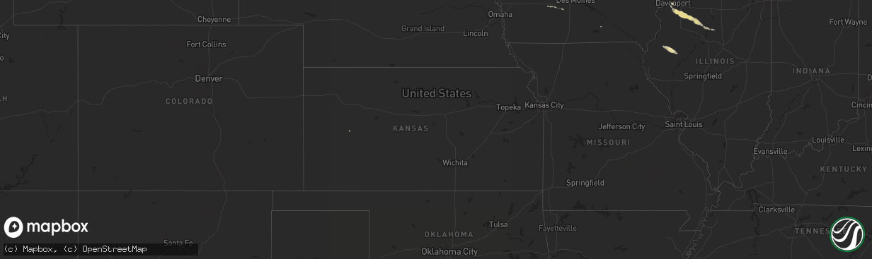 Hail map in Kansas on September 8, 2014