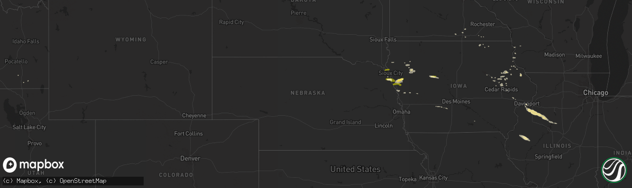 Hail map in Nebraska on September 8, 2014