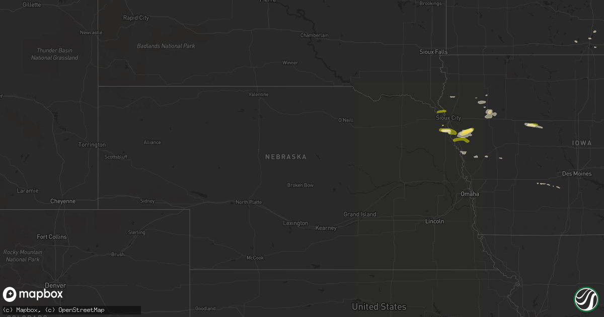 Hail map in Nebraska on September 8, 2014