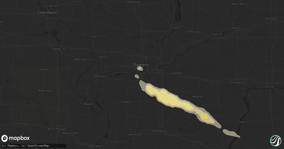 Hail map in Sherrard, IL on September 8, 2014