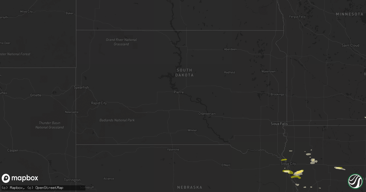 Hail map in South Dakota on September 8, 2014