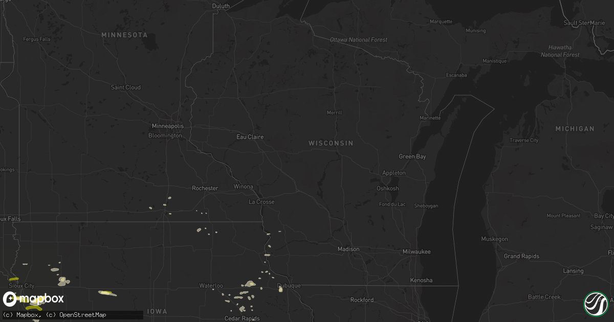 Hail map in Wisconsin on September 8, 2014