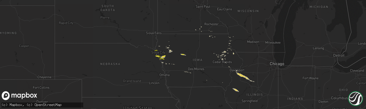 Hail map on September 8, 2014