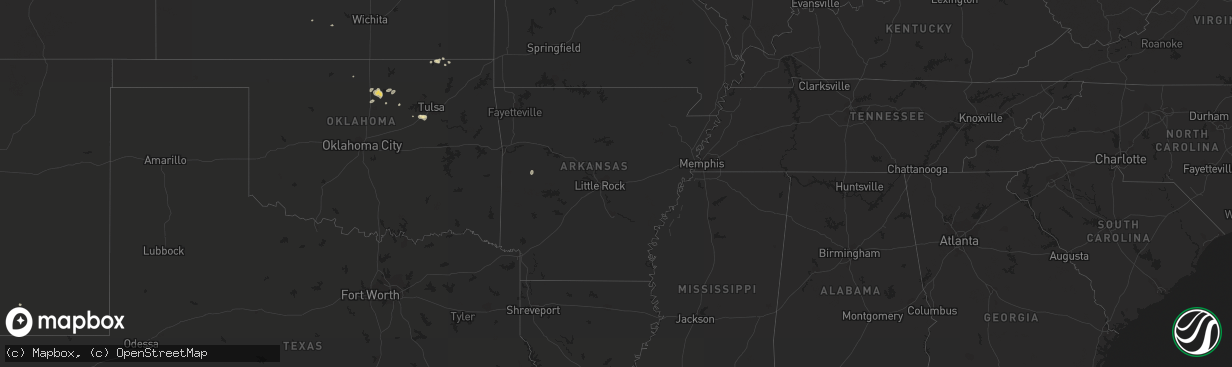 Hail map in Arkansas on September 8, 2015