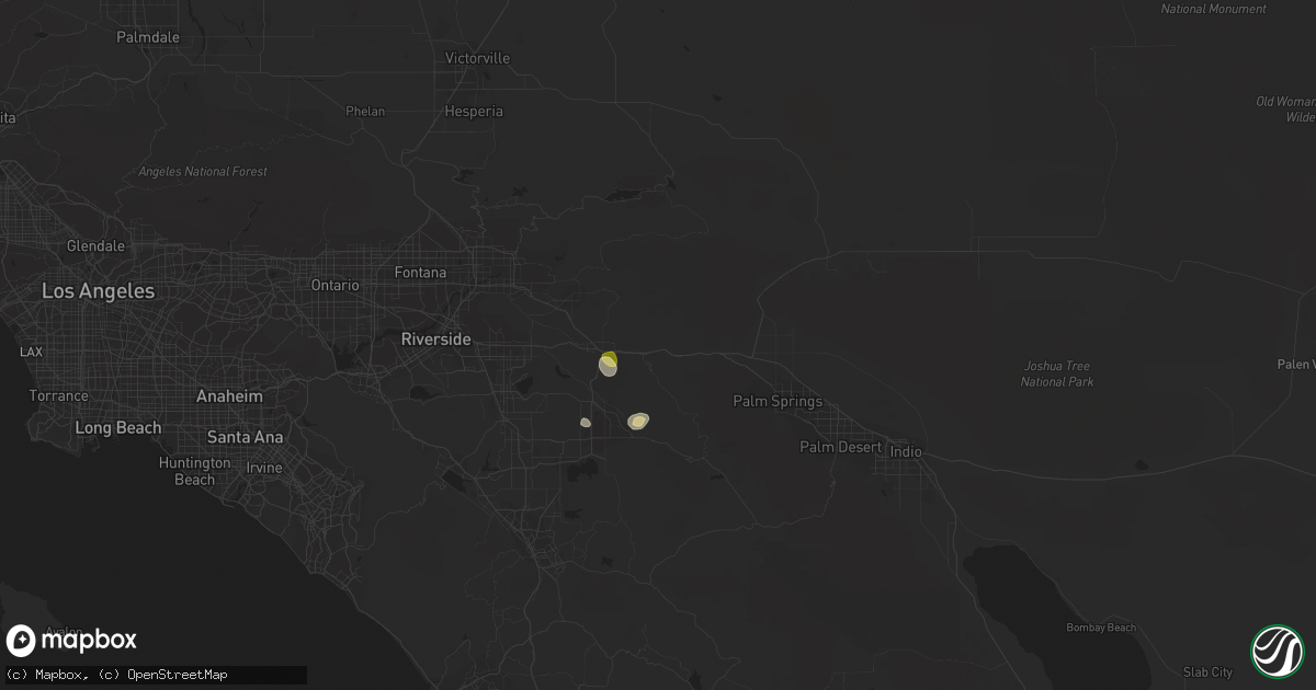 Hail map in Banning, CA on September 8, 2015