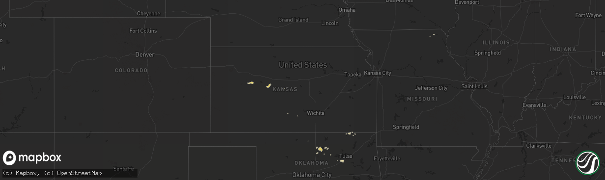 Hail map in Kansas on September 8, 2015