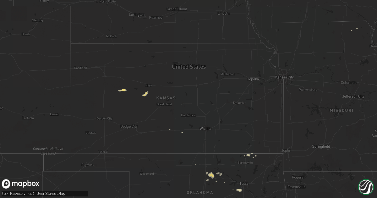 Hail map in Kansas on September 8, 2015