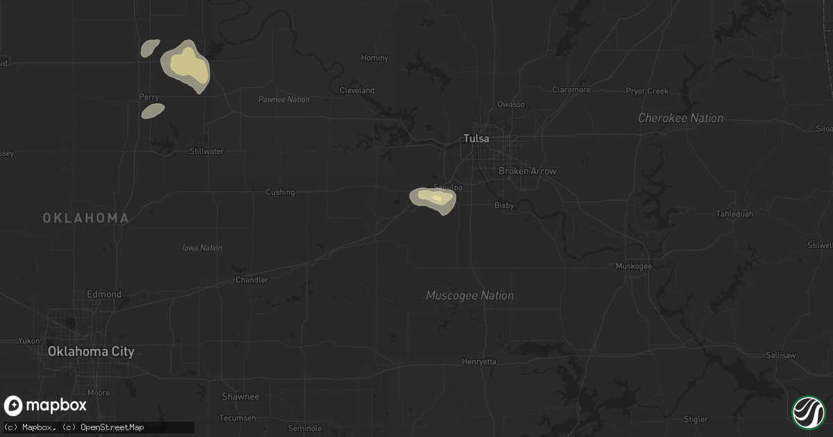 Hail map in Kellyville, OK on September 8, 2015