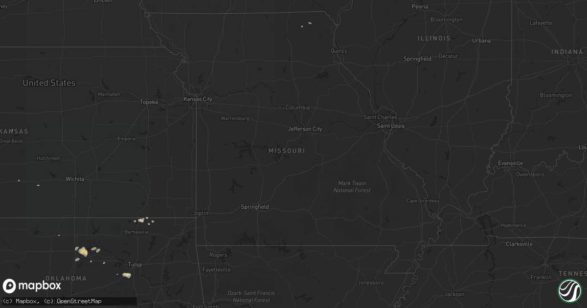 Hail map in Missouri on September 8, 2015