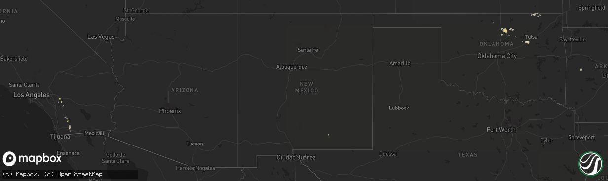 Hail map in New Mexico on September 8, 2015