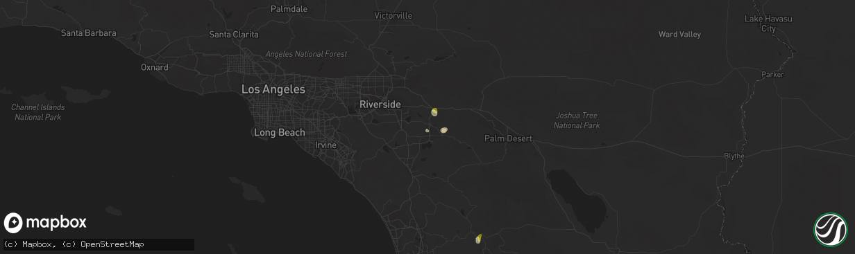 Hail map in San Jacinto, CA on September 8, 2015