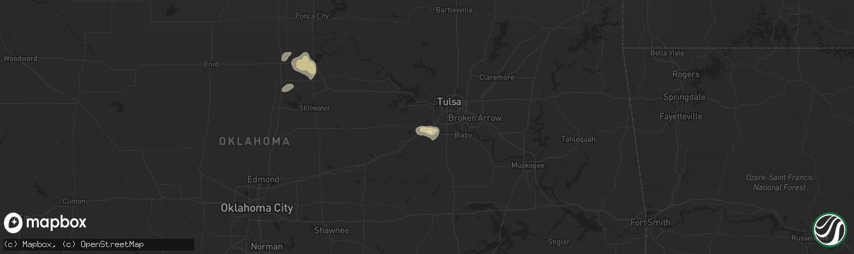 Hail map in Sapulpa, OK on September 8, 2015