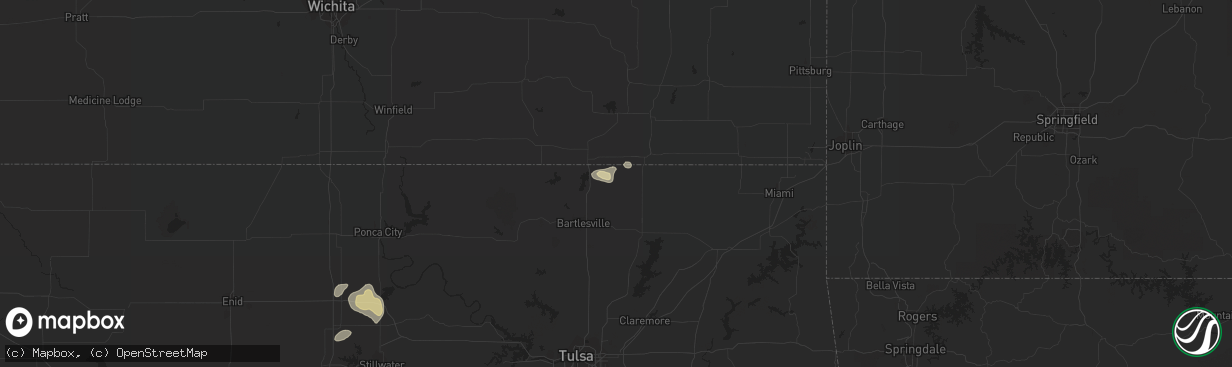 Hail map in Wann, OK on September 8, 2015