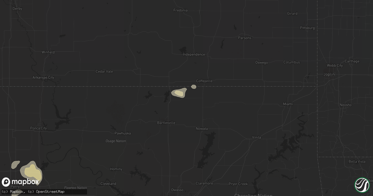 Hail map in Wann, OK on September 8, 2015