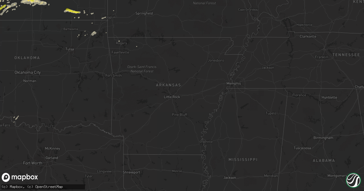 Hail map in Arkansas on September 8, 2016