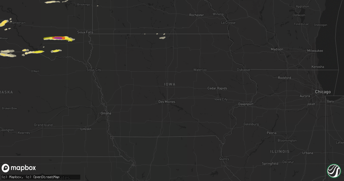 Hail map in Iowa on September 8, 2016