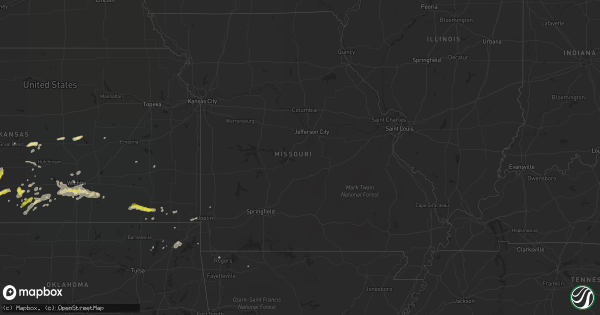 Hail map in Missouri on September 8, 2016