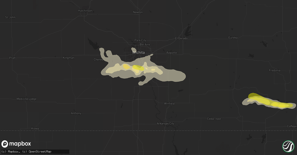 Hail map in Mulvane, KS on September 8, 2016