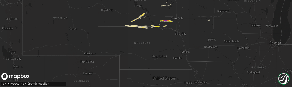 Hail map in Nebraska on September 8, 2016