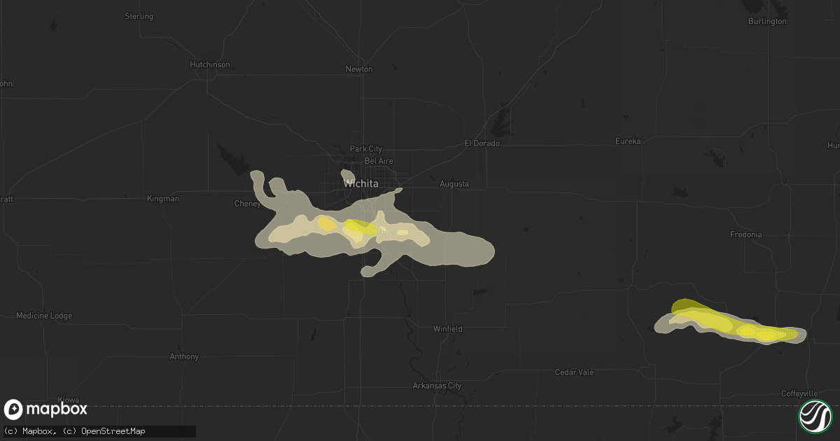 Hail map in Rose Hill, KS on September 8, 2016