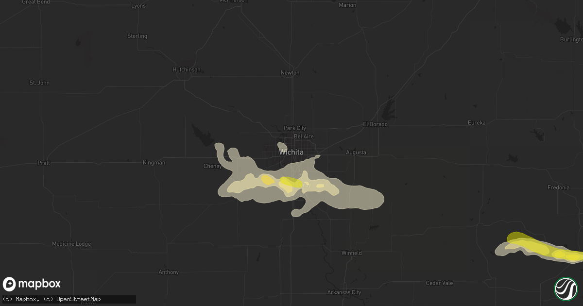 Hail map in Wichita, KS on September 8, 2016