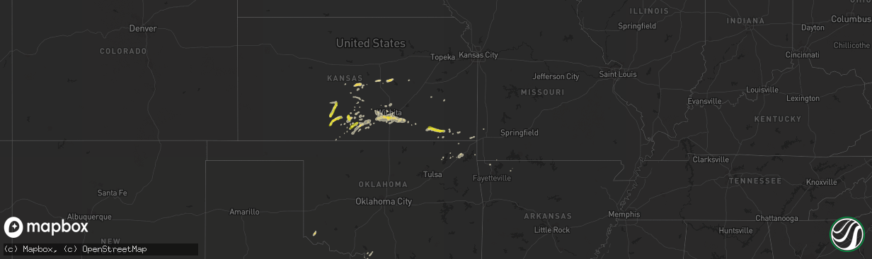 Hail map on September 8, 2016