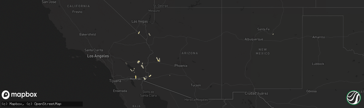 Hail map in Arizona on September 8, 2017