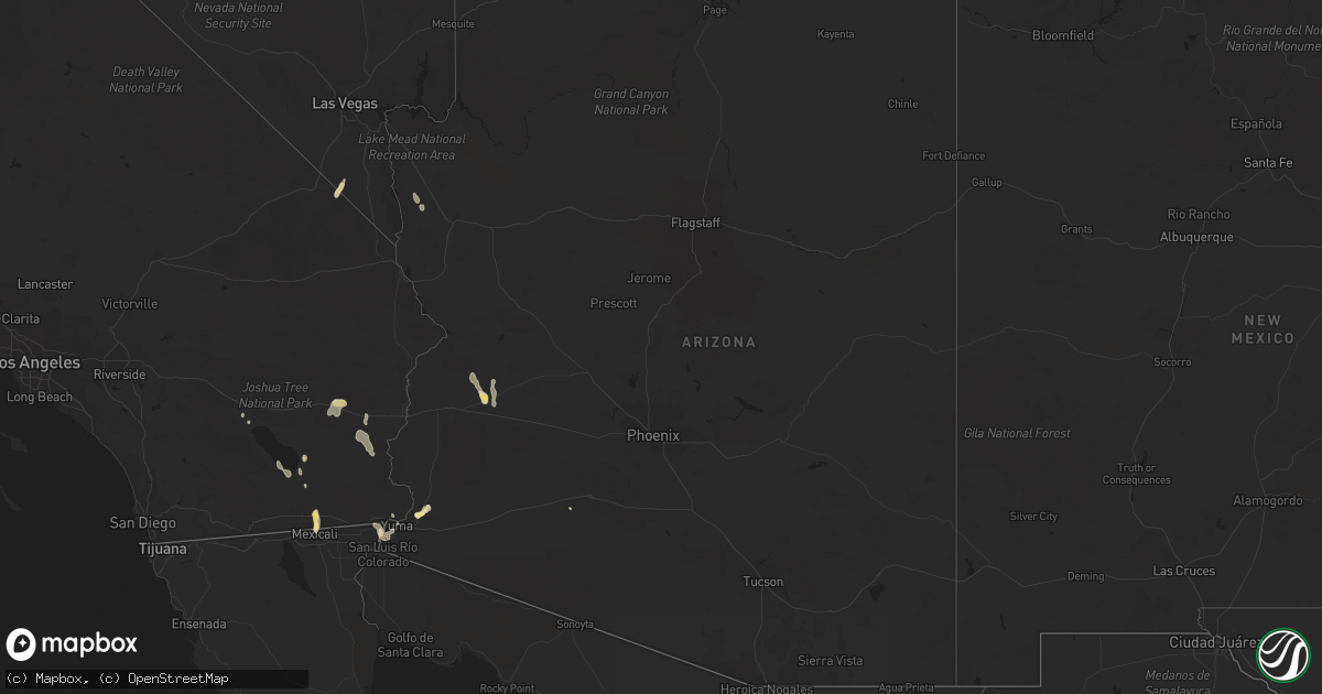 Hail map in Arizona on September 8, 2017