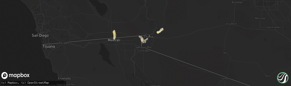 Hail map in Somerton, AZ on September 8, 2017