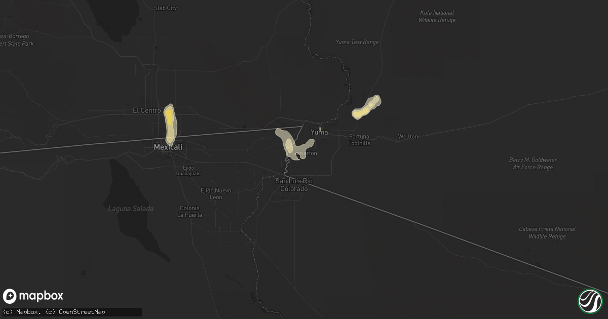 Hail map in Somerton, AZ on September 8, 2017