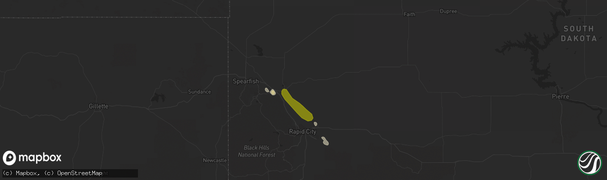 Hail map in Sturgis, SD on September 8, 2017