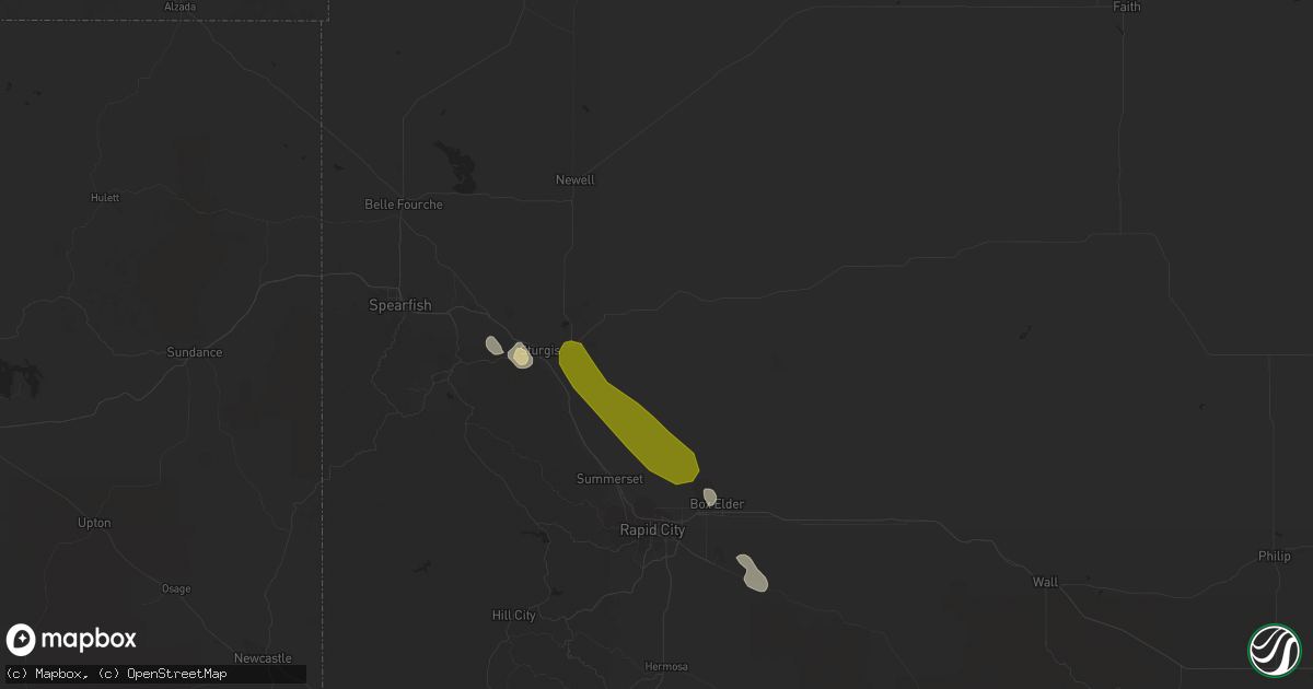 Hail map in Sturgis, SD on September 8, 2017