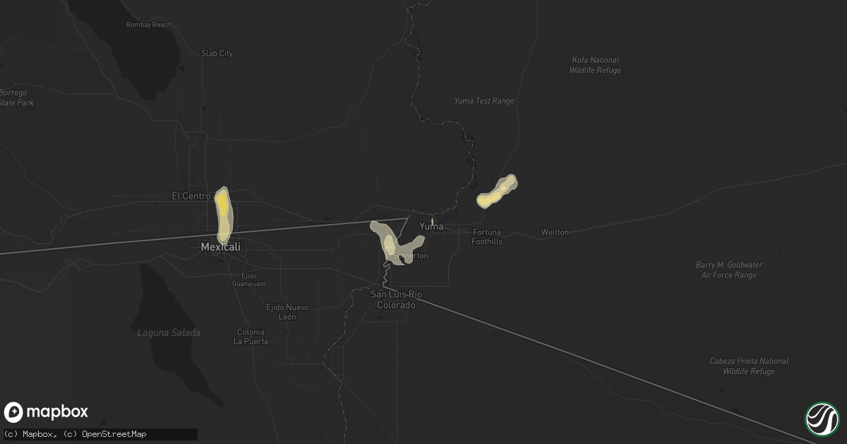 Hail map in Yuma, AZ on September 8, 2017