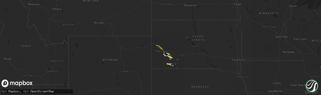 Hail map on September 8, 2017