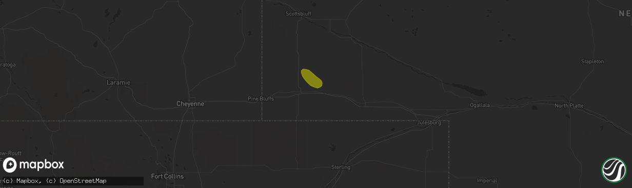 Hail map in Dix, NE on September 8, 2018