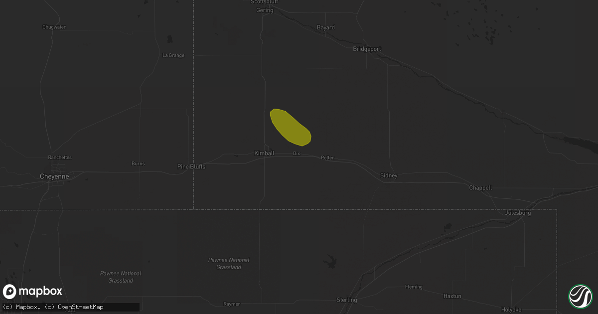 Hail map in Dix, NE on September 8, 2018