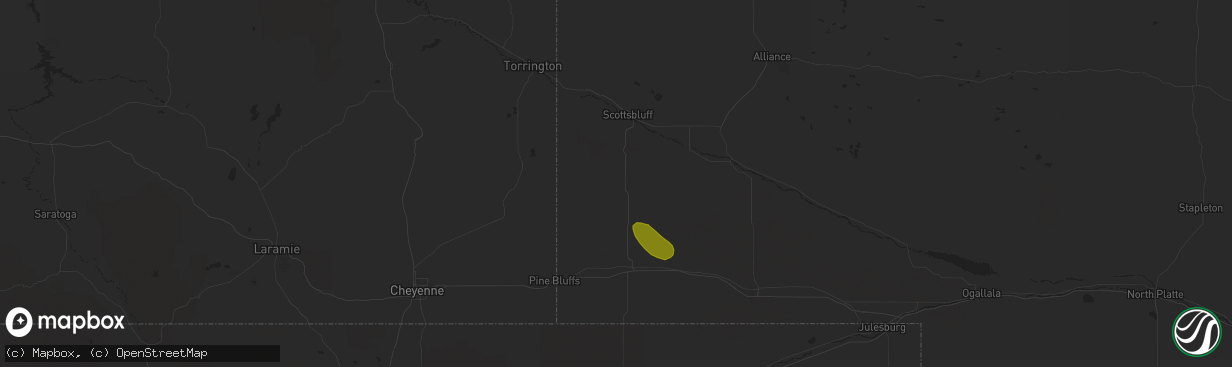 Hail map in Harrisburg, NE on September 8, 2018