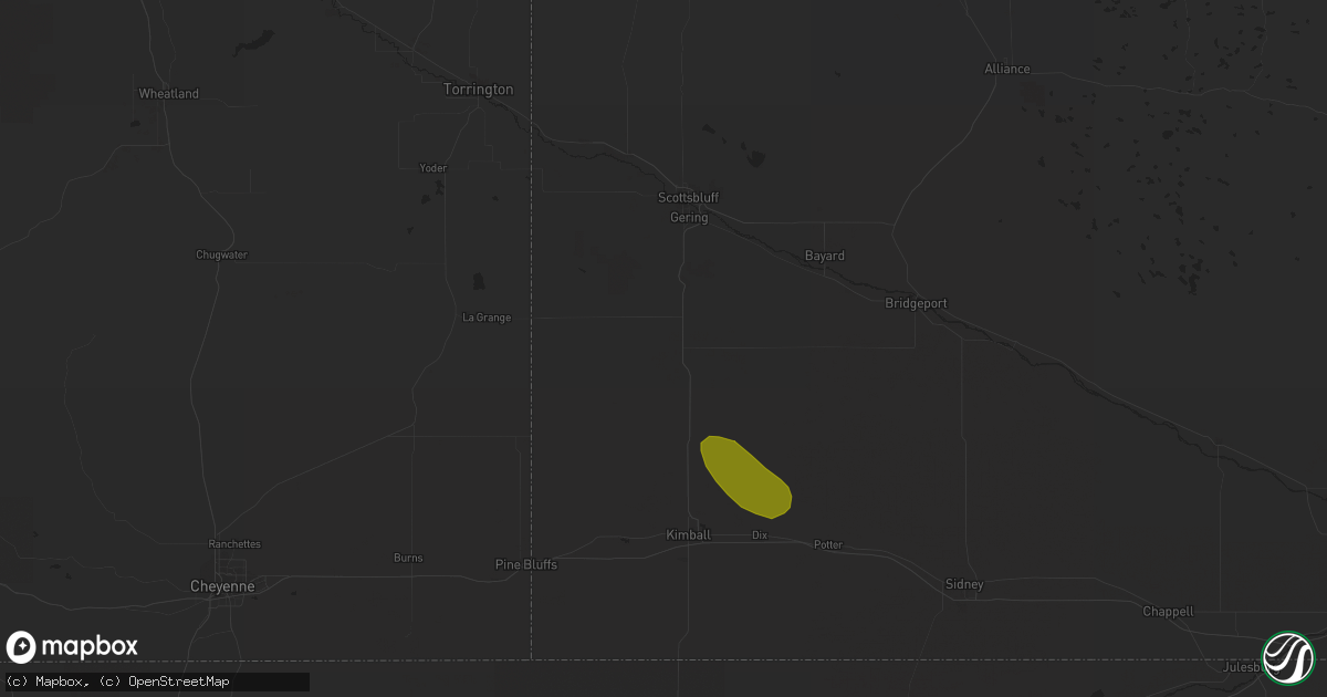 Hail map in Harrisburg, NE on September 8, 2018